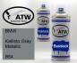 Preview: BMW, Kallisto Gray Metallic, B64: 400ml Sprühdose + 400ml Klarlack - Set, von ATW Autoteile West.